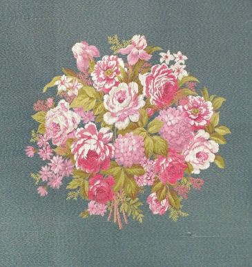 Наволочка Рококо Цветы пудрово-бирюзовый фон 42х46 см, артикул: 9060