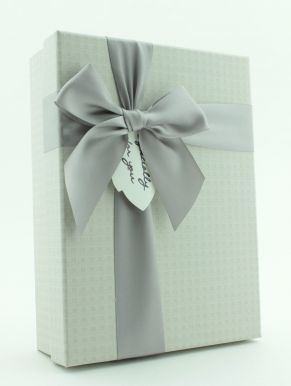 Коробка подарочная прямоугольная 8х26х18,5 (серый, 131013/131015)