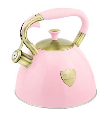 ZEIDAN чайник со свистком розовый 3л Z-4272_