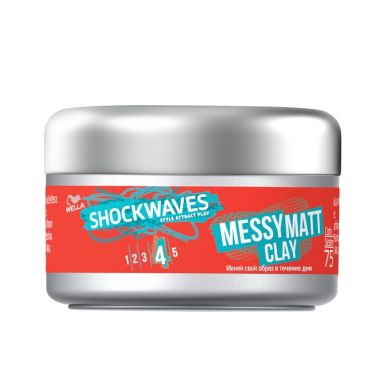 Wella Shockwaves Моделирующая глина для волос MESSY MATT CLAY 75 мл