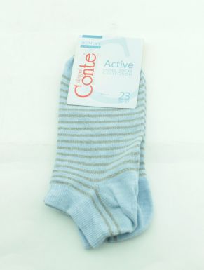 Conte 17с-61Сп носки женские хлопковые Active короткие, люрекс, размер: 23, светло-голубой