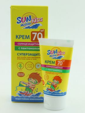 Sun Marina Kids крем солнцезащитный для особо чувствительных участков лица и тела Spf 70, 50 мл