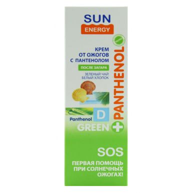 Sun Energy Green  Panthenol  Крем от ожогов с пантенолом 75мл/30шт