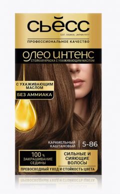 Syoss Стойкая краска для волос Oleo Intense, 5-86 Карамельный каштановый, с ухаживающим маслом без амиака, 115 мл