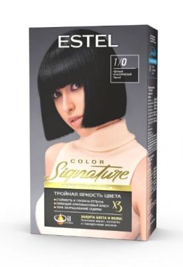 ESTEL Color signature краска д/волос стойкая крем-гель т.1/0 черный классический
