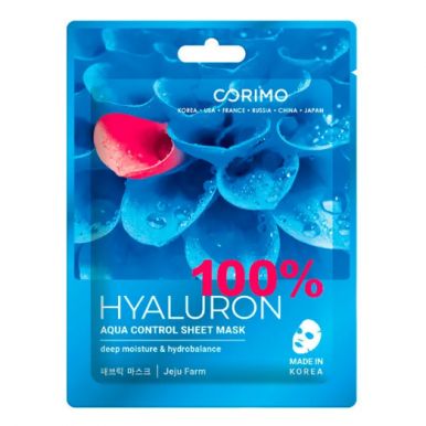 CORIMO маска д/лица тканевая акваконтроль 100% hyaluron 22г