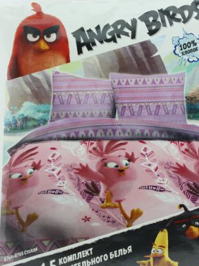 Комплект постельного белья Детский Angry Birds, 1,5 спальный