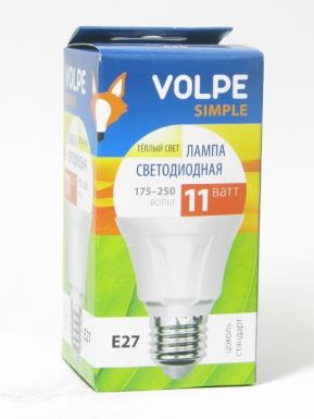 Светодиодная лампа VOLPE LED-A60-11W/WW/E27/FR/S картон
