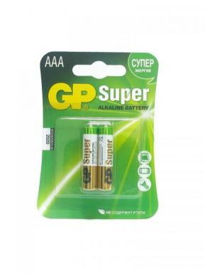 GP батарейки super alkaline 24A-2CR2 AAA LR03 2шт