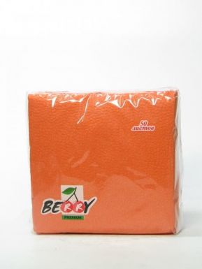 BERRY салфетки Премиум 24x24 см 50 шт, 1 слойные, цвет: оранжевые