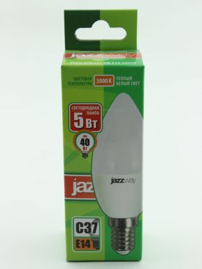 3. ECO Лампа светодиоднаяPLED- ECO-C37 5w E14 3000K 400Lm 230V/50Hz  Jazzway