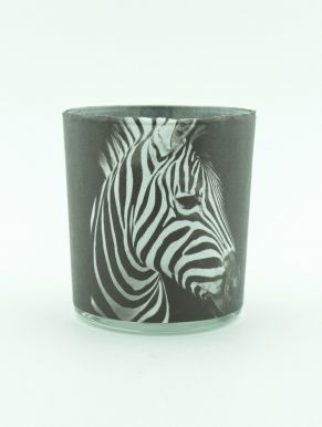 Подсвечник дизайн зебра/лев/тигр цв.черный 7*8см DH8046490