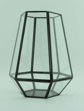 A04422710 фонарь декоративный, с элементами из стекла, разм. 18х18х25 см, цв. черный
