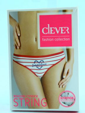 CLEVER STM753/4 Трусы жен Clever (50-XL,молочный-красный)
