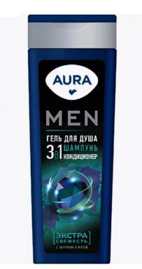 AURA MEN гель д/душа 3в1 ультра чистота 380мл