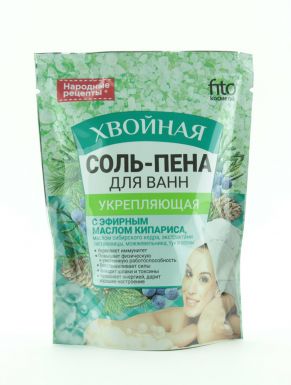 Народные рецепты Соль-пена для ванн укрепляющая хвойная, 200 гр