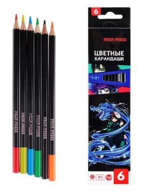 Набор карандашей аниме цветные 6цв.КЦ-3106