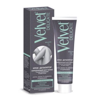 Velvet Delicate, крем-депилятор замедляющий рост волос и предотвращающий. их врастание, 100 мл
