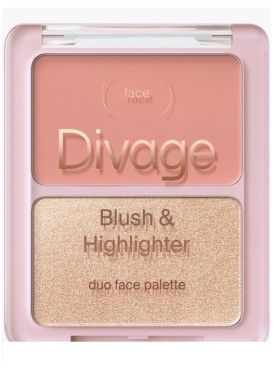 DIVAGE палетка д/лица blush&highlighter duo face palette т.01