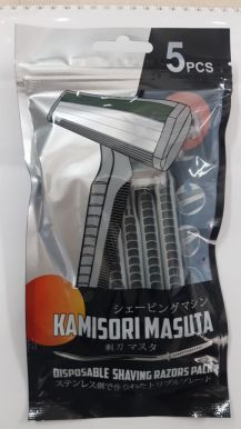 KAMISORI MASUTA станок д/бритья одноразовый 3 лезвия 5шт