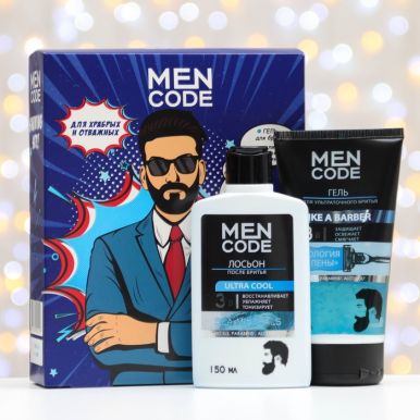MEN CODE набор подарочный муж. shaving set: гель д/бритья 150мл, лосьон п/бритья ultra cool 150мл