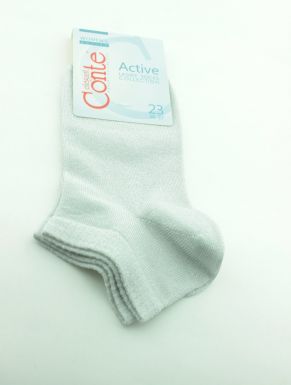 Conte 17с-57Сп носки женские вискозные Active короткие, люрекс, размер: 23, светло-серый