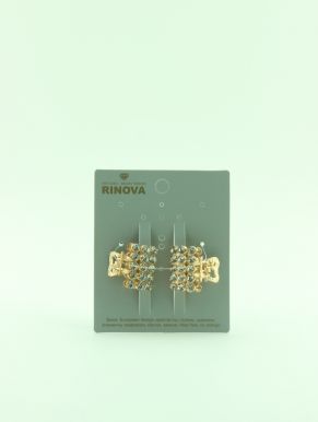 RINOVA краб д/волос металл с украшением золотистый 2,5см 2шт 500183