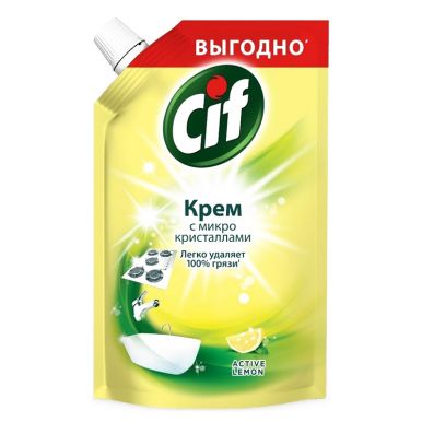 CIF Крем чист. 500мл АКТИВ Лимон дой-пак __