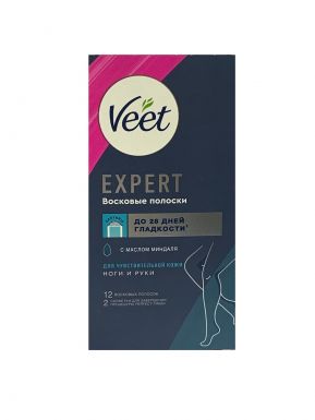 VEET EXPERT полоски восковые д/чувств. кожи 12шт