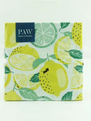 PAW салфетки ланч столовые вкусный лимон 3сл. 33*33см 20шт SDL123800