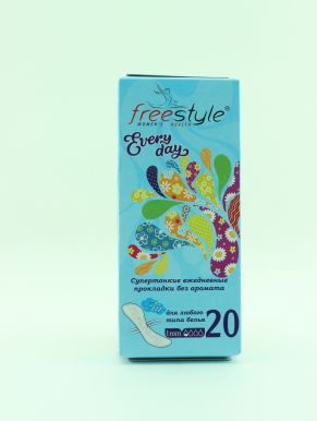 FREE STYLE прокладки ежедневные супертонкие без аромата 20шт.
