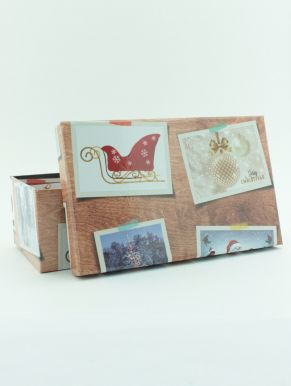 Коробка подарочная дизайн новогодние открытки 14,5*7,5*5,5см 910-940