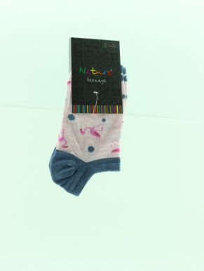 NATURE носки подростковые ультракороткие розовый фламинго 947д р.20-22