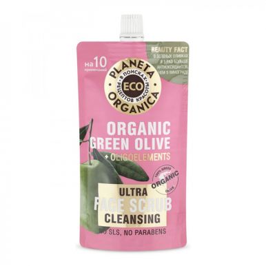 Planeta Organica скраб для лица очищающий Eco Organic Green olive, 100 мл