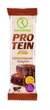 RACIONIKA батончик высокобелковый protein шоколадный брауни 45г/12