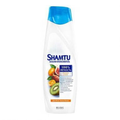 Shamtu Бальзам Питание и сила, для всех типов волос, с экстрактами фруктов, объём с Push-up эффектом, 360 мл