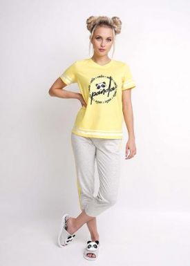 CLEVER Комплект женский  170-50-XL, желтый-меланж-светло-серый LP10-851/4