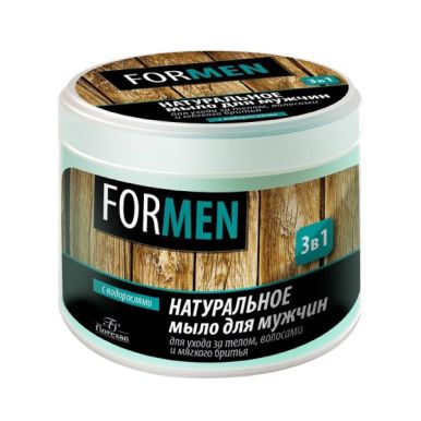 Floresan Ф40 Мыло для мужчин 3в1 для ухода за кожей, волосами и мягкого бритья, 450 мл