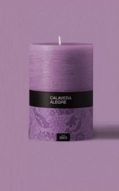 CALAVERA ALEGRE свеча столбик лиловый 6,6*10см