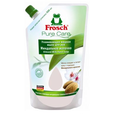 Frosch ухаживающее жидкое мыло для рук Миндальное молочко, 500 мл (запасной блок)