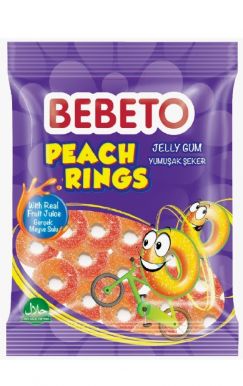 BEBETO мармелад жевательный peach rings 70г