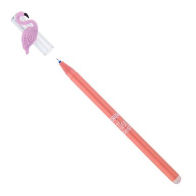 Ручка гелевая стираемая MESHU Flamingo синяя, 0,5 мм, корпус ассорти