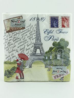 Салфетки декор Париж, 2 слоя, 20 листов, 33x33 см