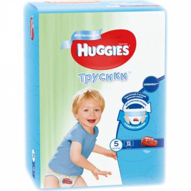 Huggies трусики-подгузники 5 для мальчиков, 13-17 кг, 15 шт