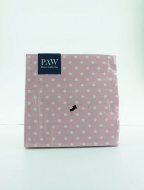 PAW салфетки столовые точки белые на розовом 3сл. 33*33см 20шт SDL066013