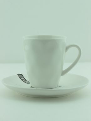 Кофейная пара: чашка ёмк.200 мл с блюдцем разм.146x143x20mm, цв.белый Q81000300