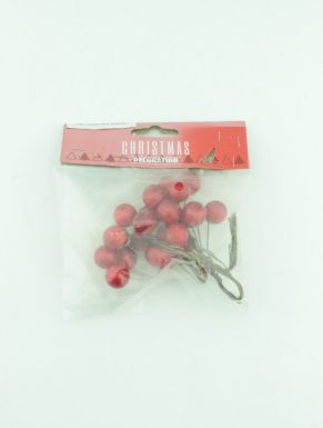 Набор веток декор. с ягодами цв.красный 12*3*1,8см 3шт CAA723260/3