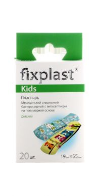 FIXPLAST Kids пластырь на полимерной основе с детским рисунком 19*55мм №20/10