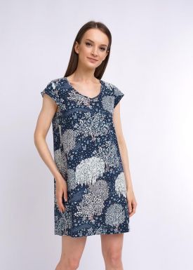 CLEVER сорочка женская LS12-981 т.бирюзовый-фиолетовый р.170-46/M