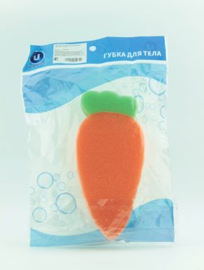 Губка д/тела дизайн морковка 16,5*8см_